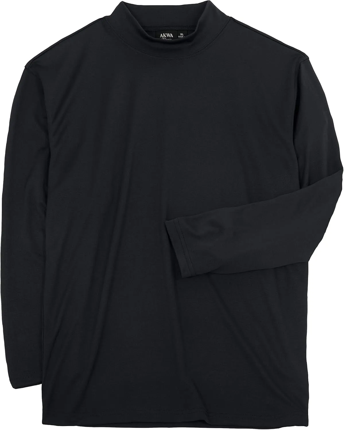 Akwa Men's Moisture Wicking Mock Turtle Tee Made in USA Lightweight Soft T-Shirt Made in USA