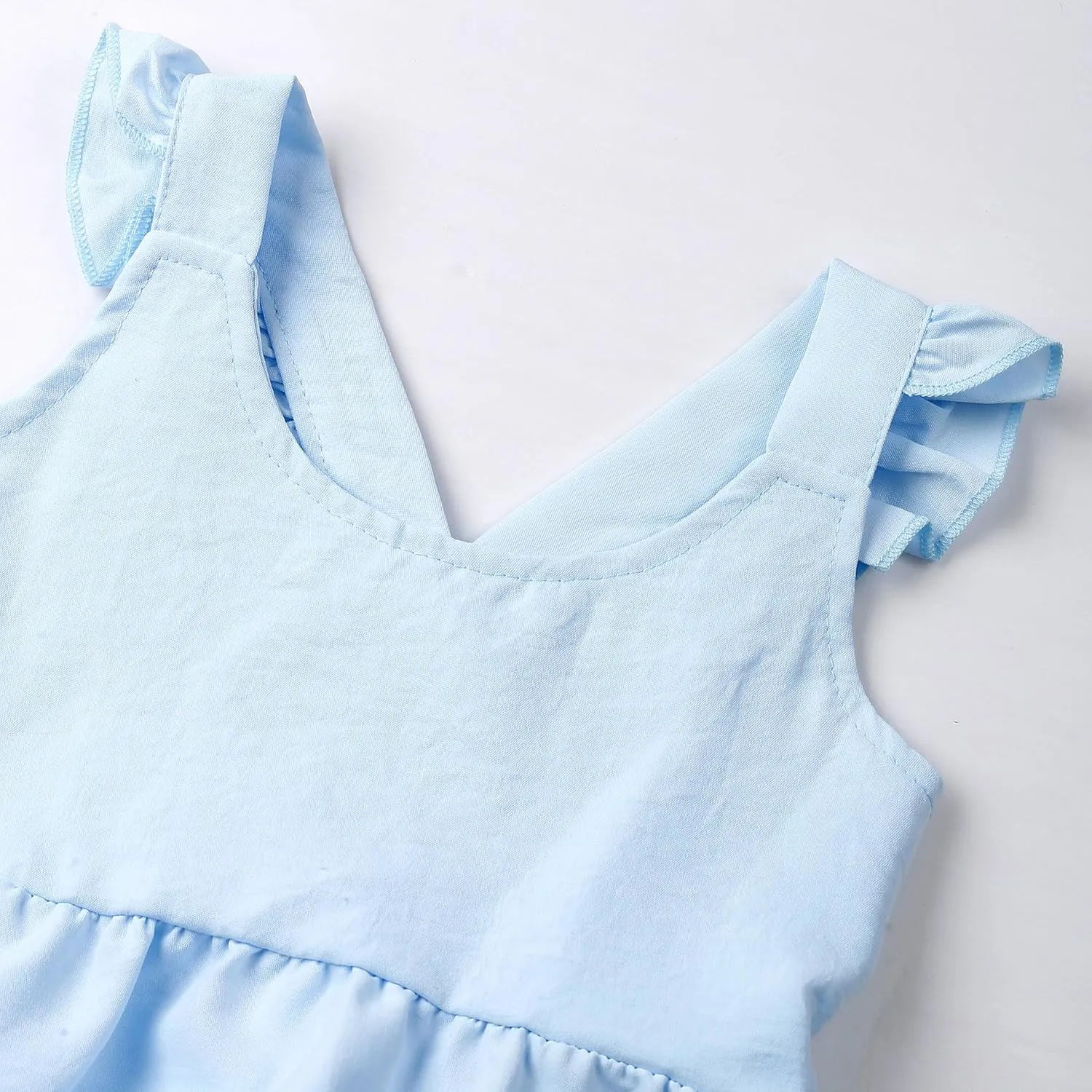 Baby Girls Tiered Dress Flutter Sleeve Twirly Unicorn Sundress Kids Cute Outfits Toddler Summer Dresses 2-8 Years Old