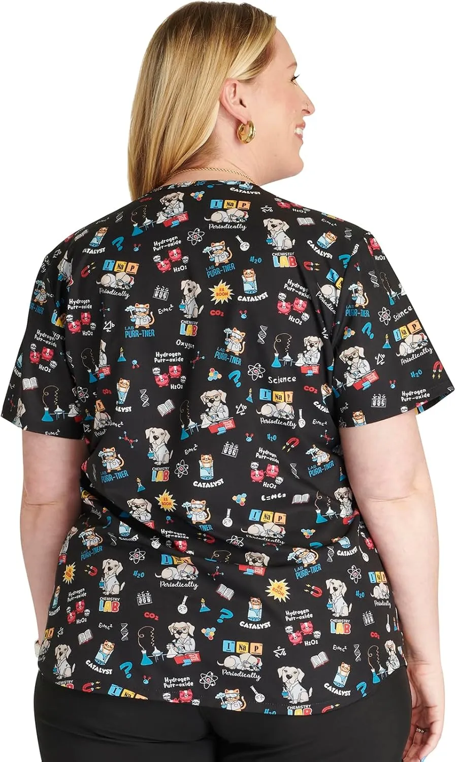 Cherokee Prints Women Scrubs Top V-Neck Print CK637