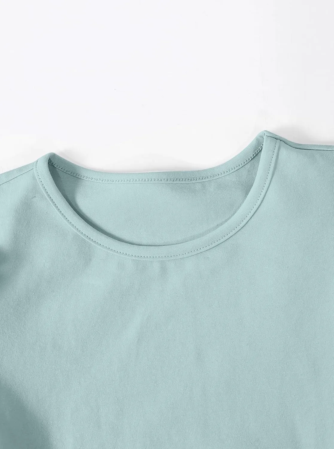 Girls' Summer Shirts Cute Tops Ruffle Sleeve Crew Neck Casual Tees