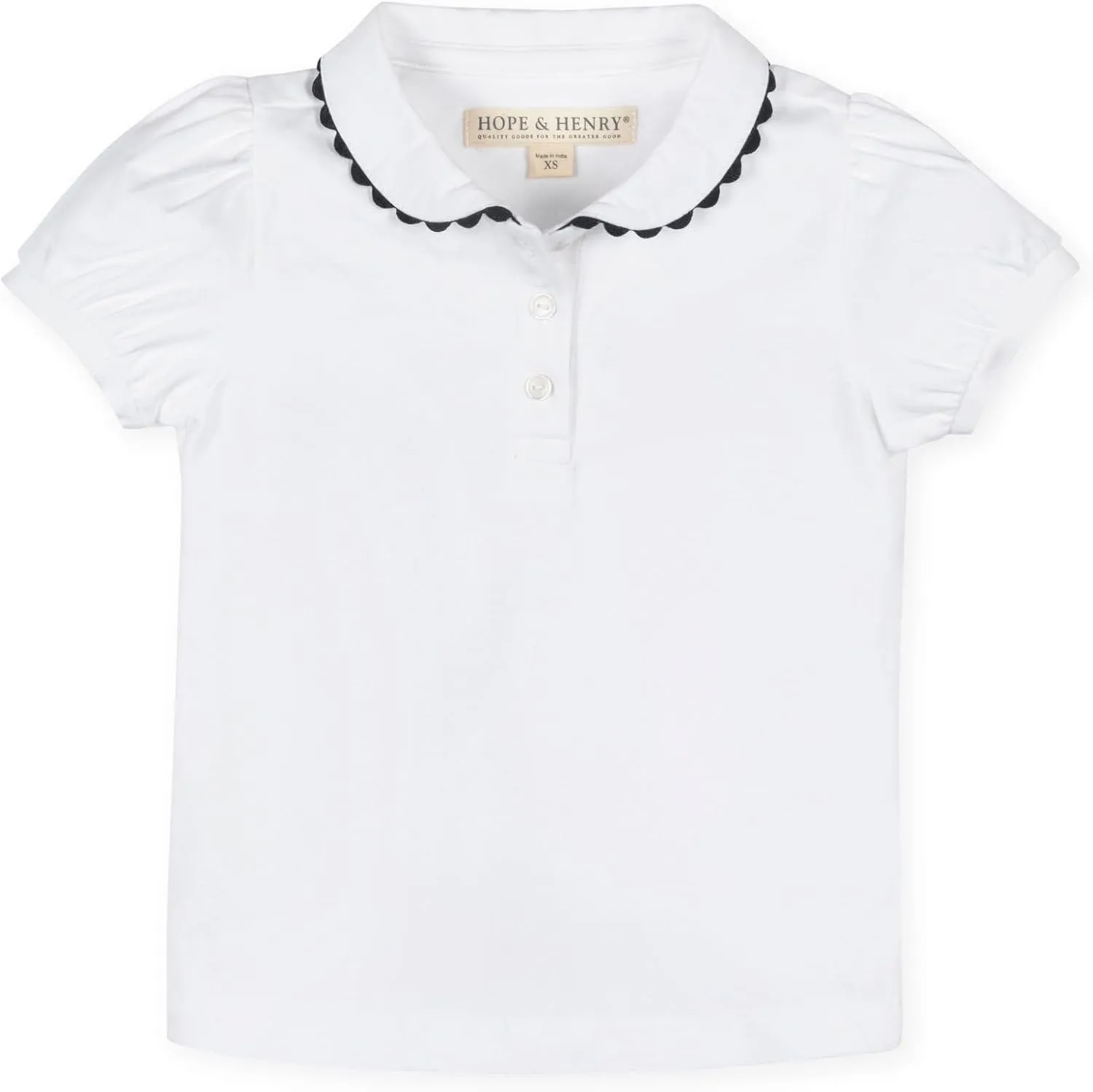 Hope & Henry Girls' Short Sleeve Flutter Sleeve Knit Top
