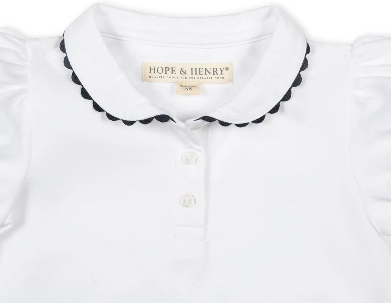 Hope & Henry Girls' Short Sleeve Flutter Sleeve Knit Top