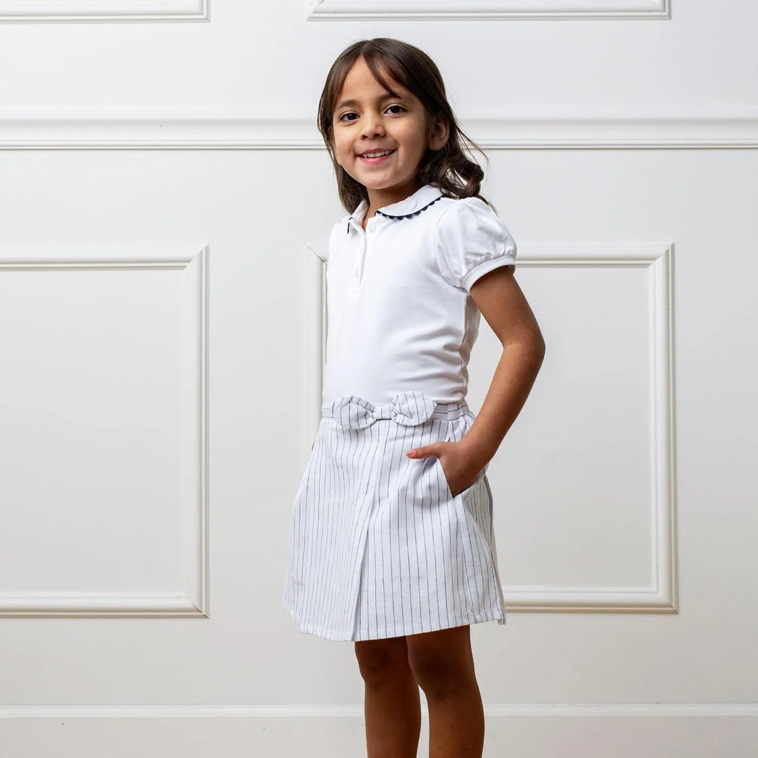 Hope & Henry Girls' Short Sleeve Flutter Sleeve Knit Top