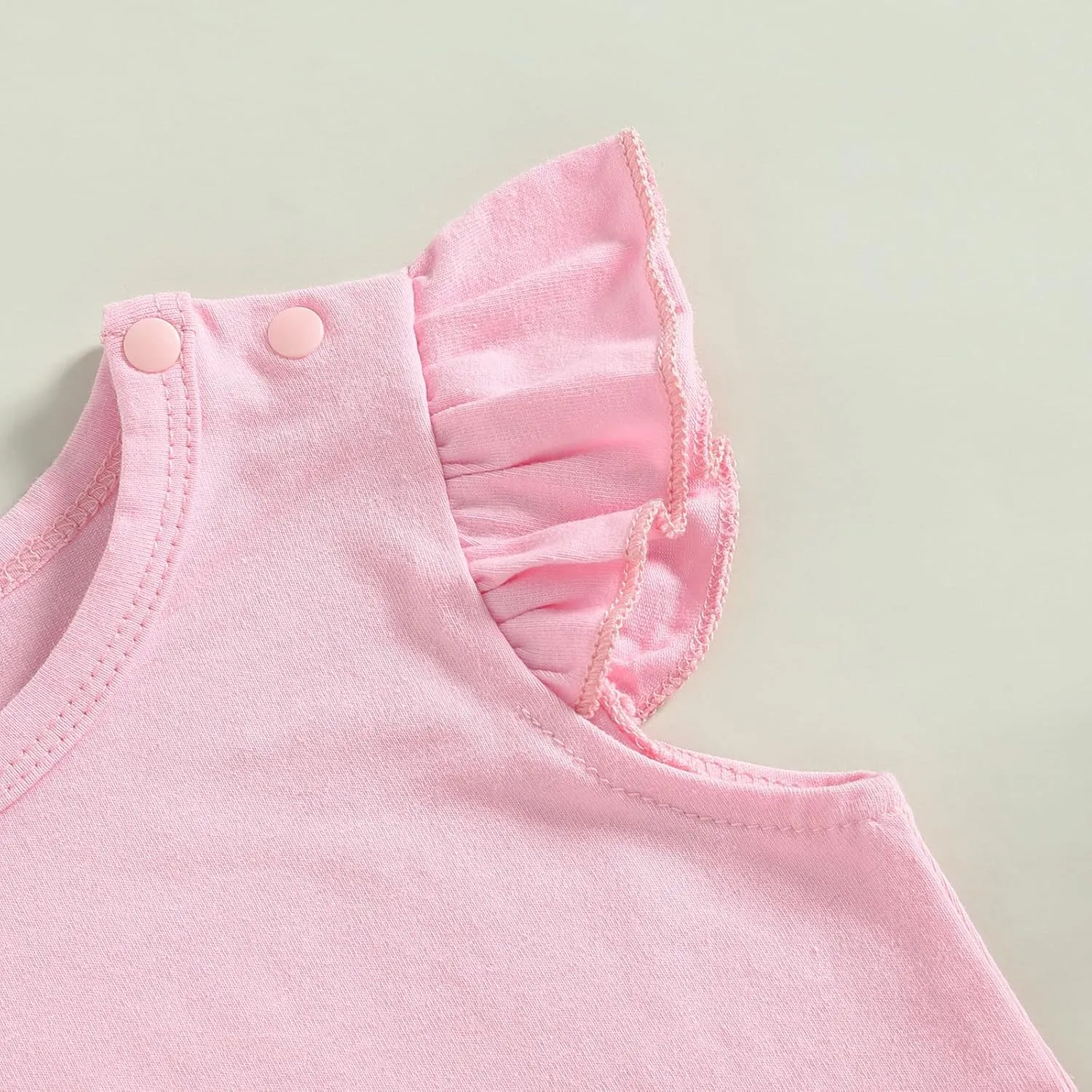 Kuriozud Toddler Baby Girl Flutter Sleeve Top Ruffle T Shirt Cotton Tee Solid Color Basic Tops Clothes