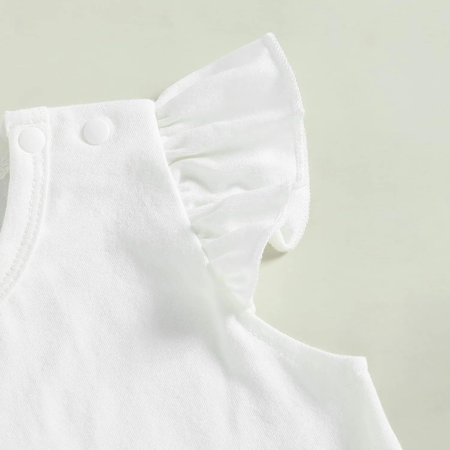 Kuriozud Toddler Baby Girl Flutter Sleeve Top Ruffle T Shirt Cotton Tee Solid Color Basic Tops Clothes