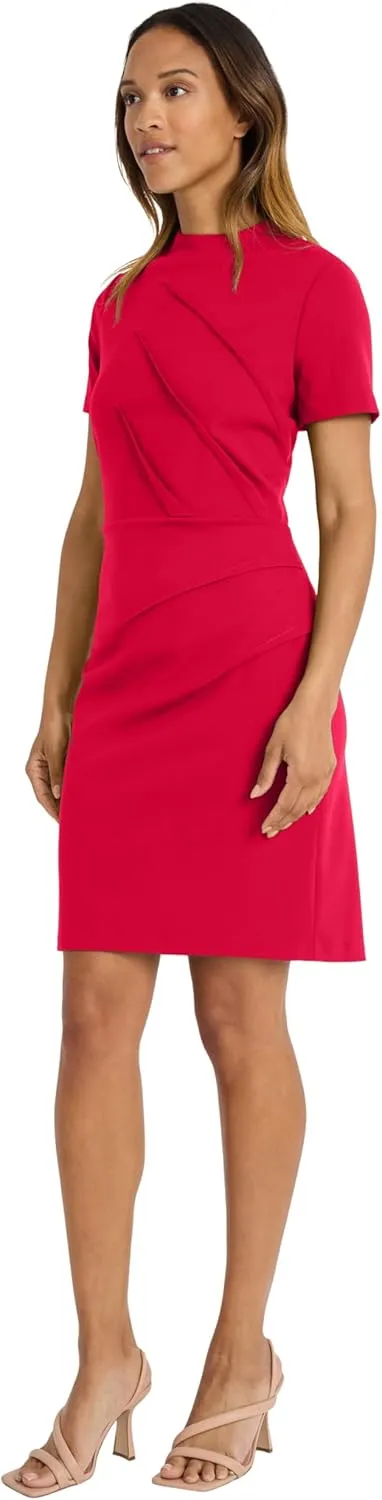 Maggy London Women's Dart Detail Short Sleeve Sheath Dress