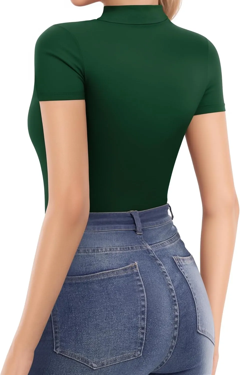 MANGOPOP Women's Turtleneck Mock Neck Shirt Double Lined Long Sleeve Short Sleeve Tops for Women Basic T Shirts Tight Tee