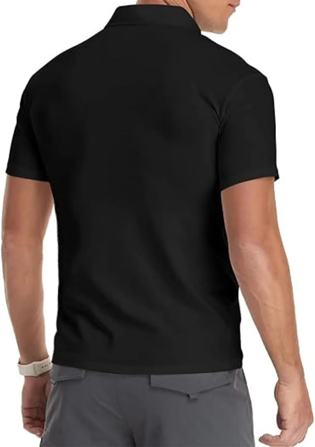 Mens Short Sleeve Polo Shirts Quarter-Zip Casual Slim Fit Mock Neck Athletic T-Shirt Zipper Henley Shirts for Men