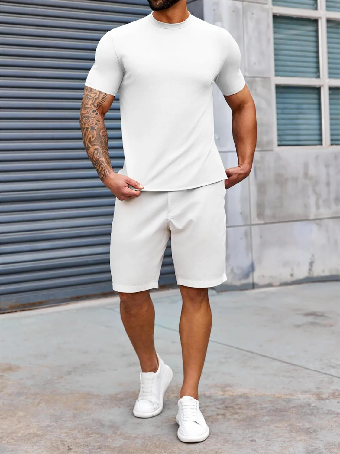 Runcati Mens Mock Turtleneck T-Shirt Causal Knit Tee Tops Short Sleeve Slim Fit Undershirts