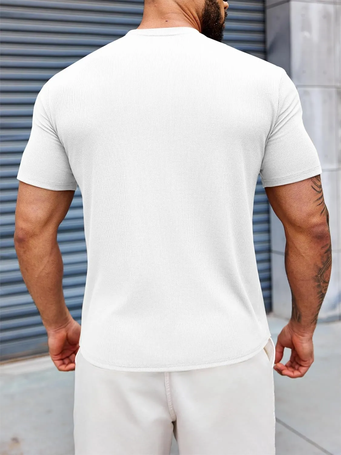 Runcati Mens Mock Turtleneck T-Shirt Causal Knit Tee Tops Short Sleeve Slim Fit Undershirts