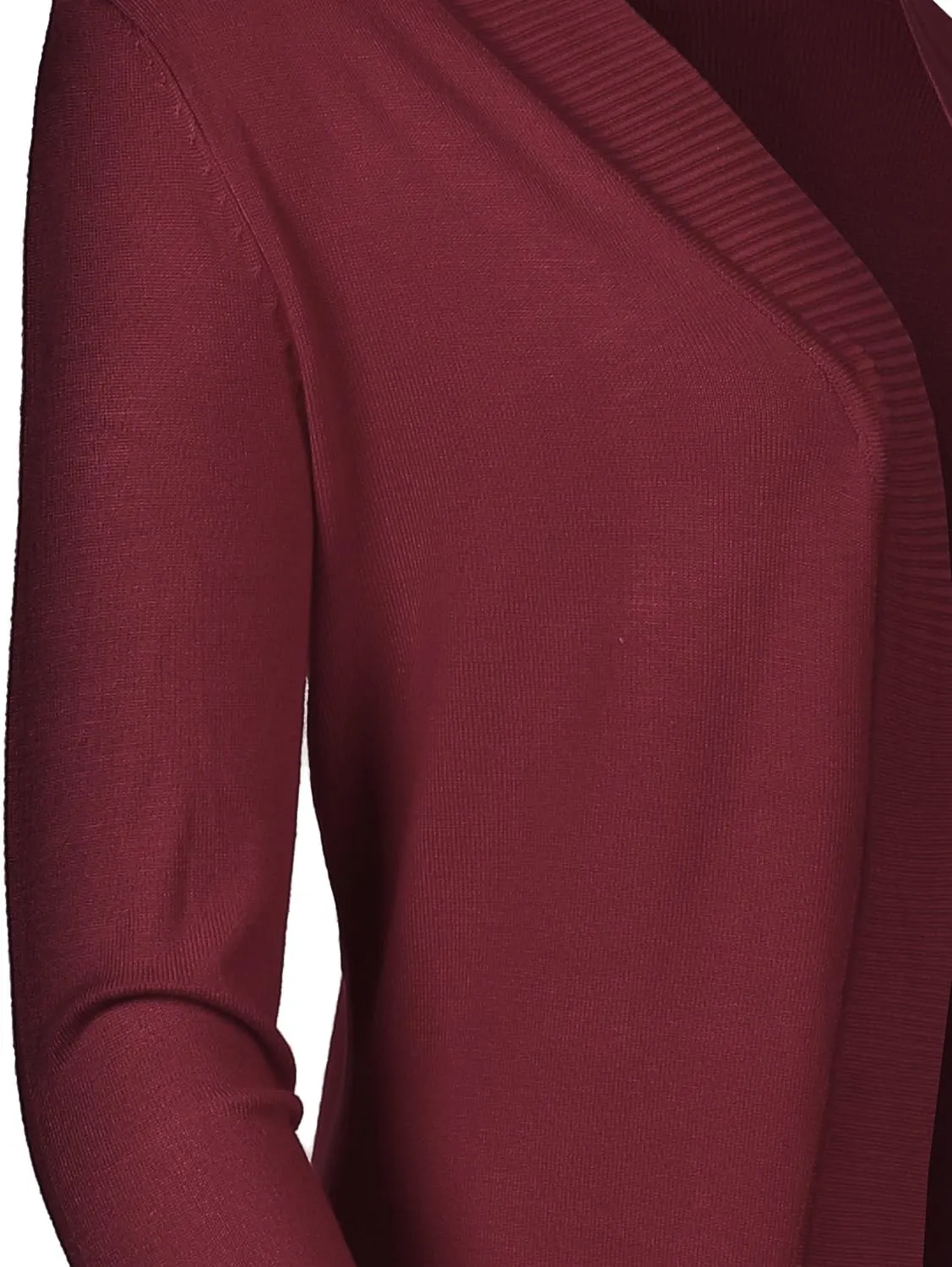 Women's Solid Soft Stretch Long-line Long Sleeve Open Front Knit Cardigan