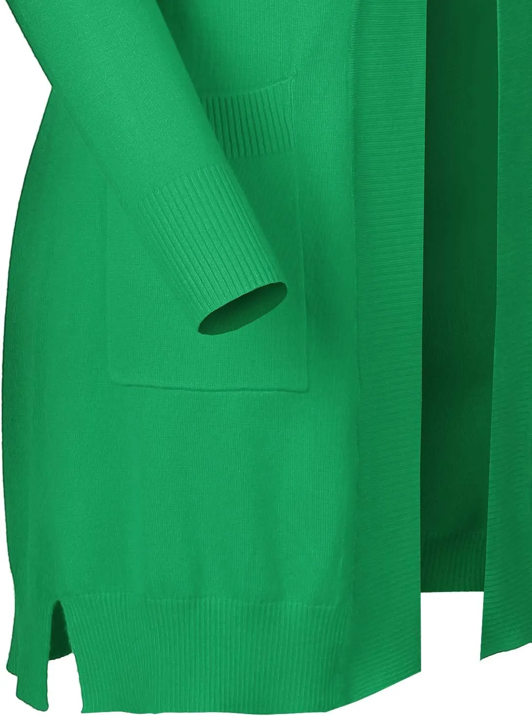 Women's Solid Soft Stretch Long-line Long Sleeve Open Front Knit Cardigan