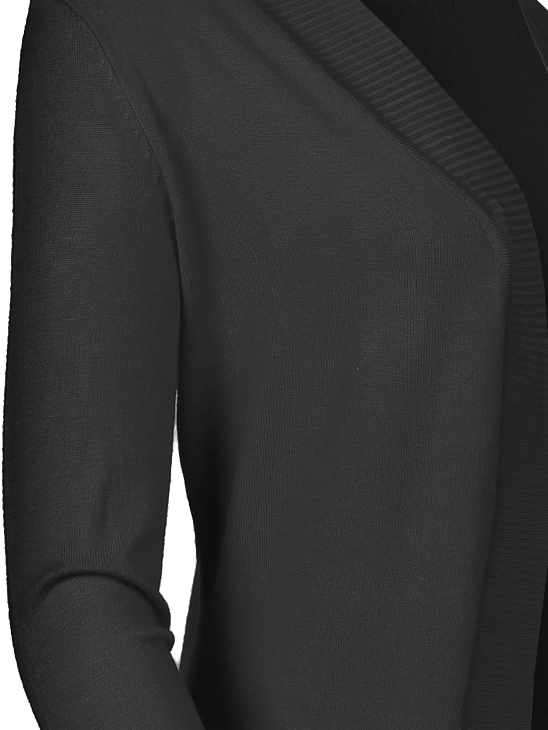 Women's Solid Soft Stretch Long-line Long Sleeve Open Front Knit Cardigan