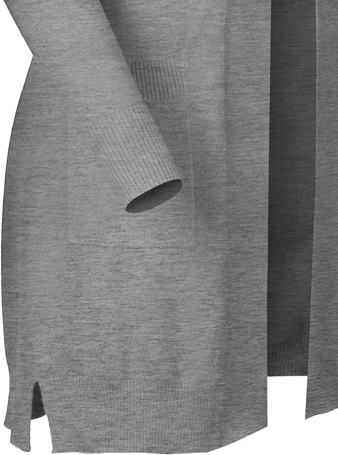 Women's Solid Soft Stretch Long-line Long Sleeve Open Front Knit Cardigan