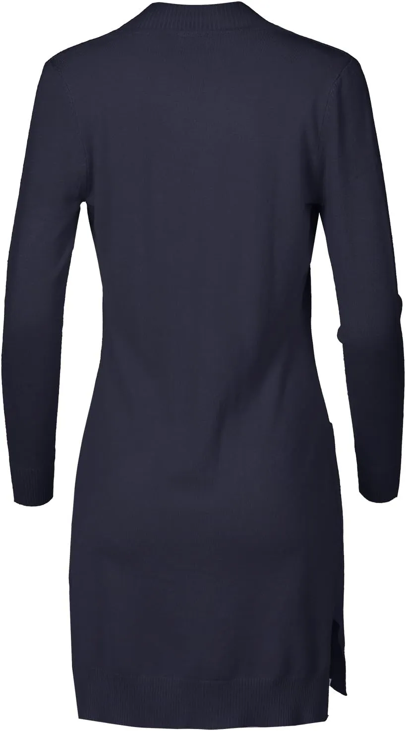Women's Solid Soft Stretch Long-line Long Sleeve Open Front Knit Cardigan