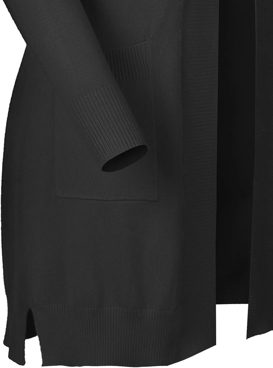 Women's Solid Soft Stretch Long-line Long Sleeve Open Front Knit Cardigan