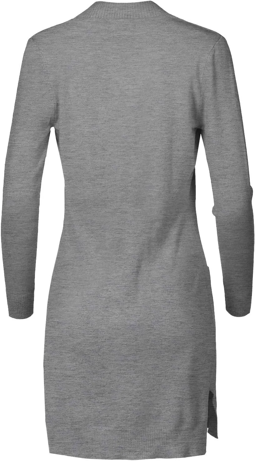 Women's Solid Soft Stretch Long-line Long Sleeve Open Front Knit Cardigan